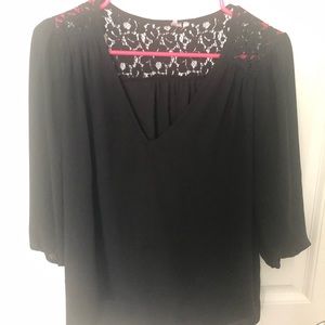 Black V neck Blouse